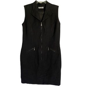 NY Sake Vintage Black Sleeveless Sheath Dress Size 8